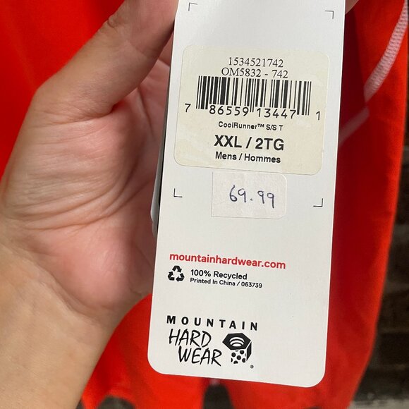 NWT MEN'S MOUNTAIN HARDWEAR CoolRunner Short Sleeve Tee XXL - Picture 5 of 7